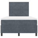 Lit Box Spring vidaXL avec Matelas & LED Gris Foncé 120x190 cm Velours