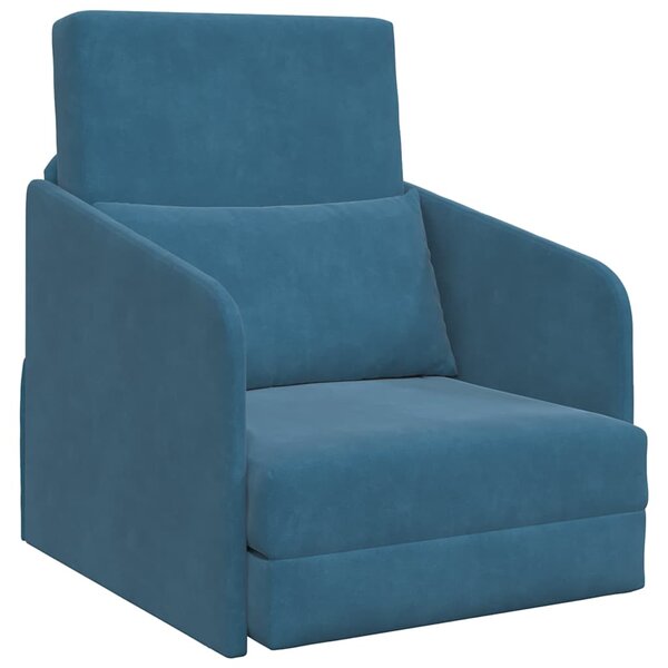 vidaXL Canapé-Lit Bleu 65 x 80 x 83 cm Velours