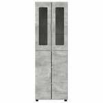 vidaXL Haut Armoire avec étagère FLORIN Gris béton 60 x 35 x 182 cm
