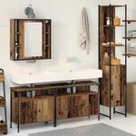 vidaXL Ensemble de mobilier de salle de bain 4 Pièces Bois Ancien