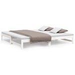 vidaXL Lit coulissant sans matelas blanc 2x(80x200)cm