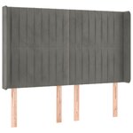 vidaXL Tête de lit à LED Gris clair 147x16x118/128 cm Velours