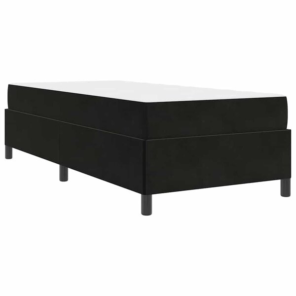 vidaXL Cadre de lit Noir et blanc et noir 90 x 200 cm Velours