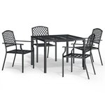 vidaXL Ensemble à manger de jardin 5 Pièces anthracite acier