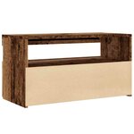 vidaXL Meuble TV avec lumières LED vieux bois bois d'ingénierie