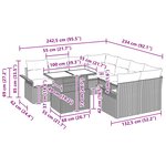 vidaXL Ensemble de canapé de jardin 9 Pièces Gris Poly Rattan