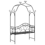 vidaXL Banc d'extérieur noir Noir Métal Grand Détails décoratifs