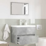 vidaXL Ensemble de mobilier de salle de bain avec tiroir Gris béton
