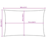 vidaXL Voile de parasol tissu oxford rectangulaire 6x8 m noir