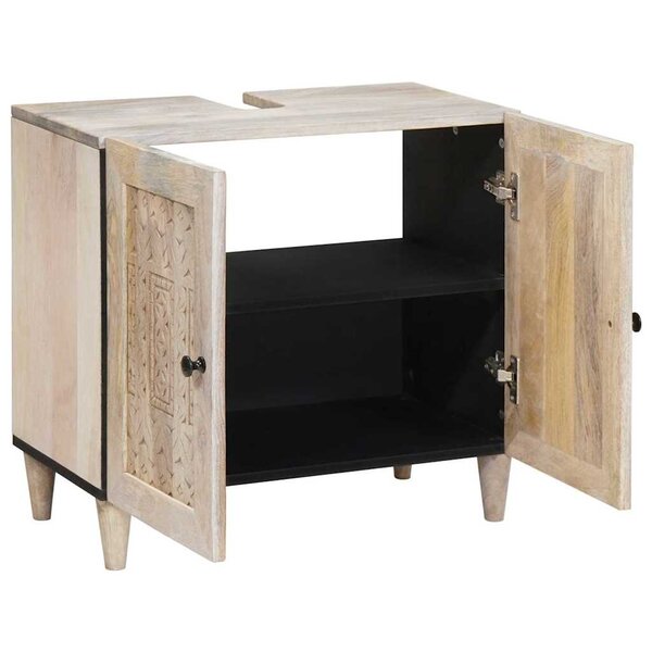 vidaXL Cabinet de salle de bain Montage mural Blanc 62 x 33 x 58 cm