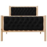 vidaXL Cadre de lit avec tête de lit Noir 100 x 200 cm Pin massif