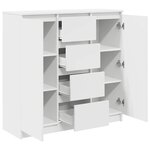 vidaXL Buffet avec tiroirs blanc 100 5x35x98 5 cm bois d'ingénierie