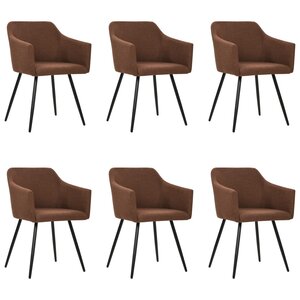 vidaXL Chaises à manger lot de 6 marron tissu