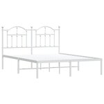 vidaXL Cadre de lit métal avec tête de lit blanc 150x200 cm