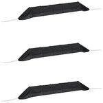 vidaXL Tunnels en filet 3 Pièces noir acier et polyéthylène