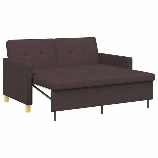 vidaXL Canapé-lit escamotable Marron foncé Tissu