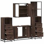 vidaXL Ensemble de meubles de salle de bain 4 Pièces chêne marron
