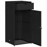 vidaXL Armoire de rangement de jardin noir 55x55x111 cm résine tressée