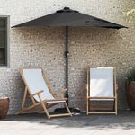 vidaXL Parasol de jardin Noir 294 x 150 x 223 cm tissu