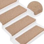 vidaXL Tapis d'escalier auto-adhésifs 30 Pièces beige 65x24 5x3 5 cm