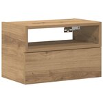 vidaXL Table de chevet murale chêne artisanal 45x26x28 5 cm
