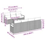 vidaXL Ensemble de Canapés 8 Pièces Noir et turquoise polyrotin