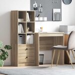 vidaXL Bureau avec tiroir avec étagère 2 Pièces Chêne Sonoma