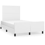vidaXL Cadre de lit avec tête de lit blanc 120x190 cm similicuir