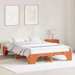 vidaXL Cadre de lit Marron cire 207 x 167 x 30 cm Bois massif en pin