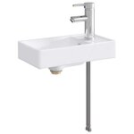 vidaXL Lavabo de salle de bains Chrome 40 5 x 22 5 x 11 5 cm métal