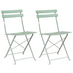 vidaXL Chaise de jardin pliante 2 Pièces Vert 42 x 46 x 82cm Acier