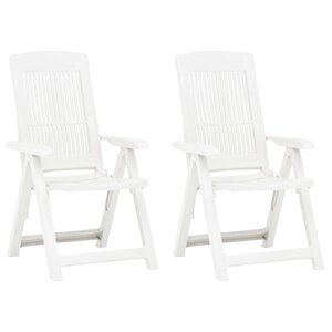 vidaXL Chaises inclinables de jardin lot de 2 Plastique Blanc