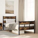 vidaXL Cadre de lit en métal sans matelas chêne fumé 90x200 cm
