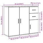 vidaXL Buffet chêne artisanal 91x29 5x75 cm bois d'ingénierie