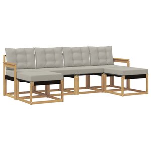 vidaXL Ensemble de canapés d'extérieur 6 pc Blanc et gris clair