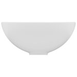 vidaXL Lavabo rond de salle de bain Blanc mat 32 5x14 cm Céramique