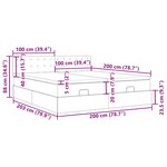 vidaXL Cadre de lit ottoman avec matelas gris foncé 200x200 cm velours