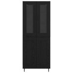 vidaXL Haut Armoire 2 Pièces Chêne noir Bois Aggloméré et Verre