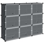 vidaXL Cubes de rangement 9 Pièces avec portes noir PP
