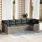 vidaXL Ensemble de canapé de jardin 7 Pièces Gris clair Poly rotin