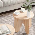 vidaXL Table basse 2 Pièces Naturel Bois de pin massif