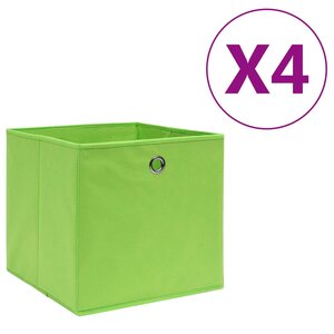 vidaXL Boîtes de rangement 4 Pièces Tissu intissé 28x28x28 cm Vert