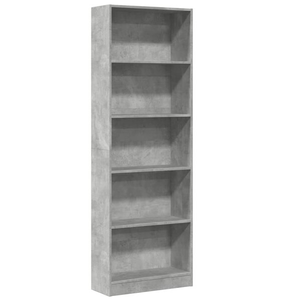 vidaXL Bibliothèque gris béton 60x24x176 cm bois d'ingénierie