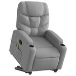 vidaXL Fauteuil de massage inclinable Gris clair Tissu