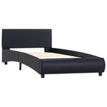 vidaXL Cadre de lit avec LED sans matelas noir similicuir 90x200 cm