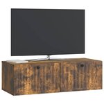 vidaXL Meuble TV mural Chêne fumé 98 x 41 x 30 cm Bois d'ingénierie