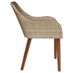 vidaXL Chaises de jardin avec coussins 2 Pièces Beige Poly Rattan
