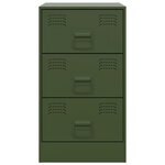 vidaXL Table de chevet vert olive 34 5x39x62 cm acier