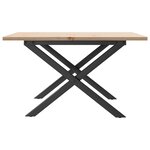 vidaXL Table basse cadre en X 60x60x40 cm bois de pin massif et acier