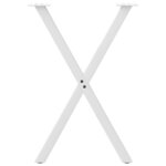 vidaXL Pieds de table à manger en forme de X  2 pièces  blanc  50 x (72-73) cm  acier